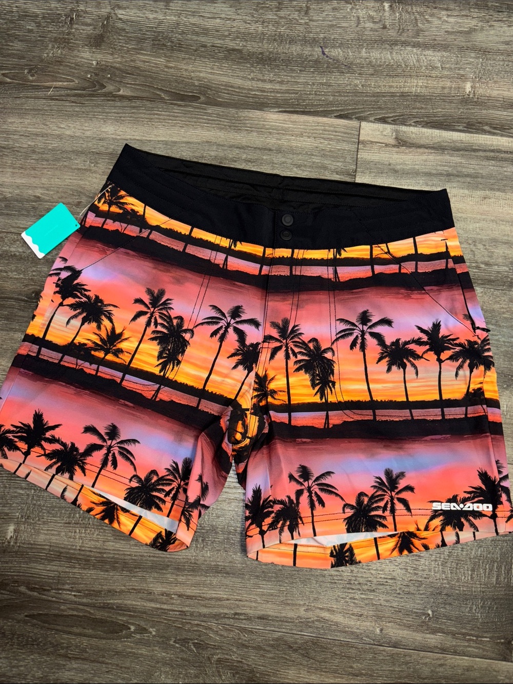 NWT Sea-Doo women's Sunset Palm Boardshorts, sz M